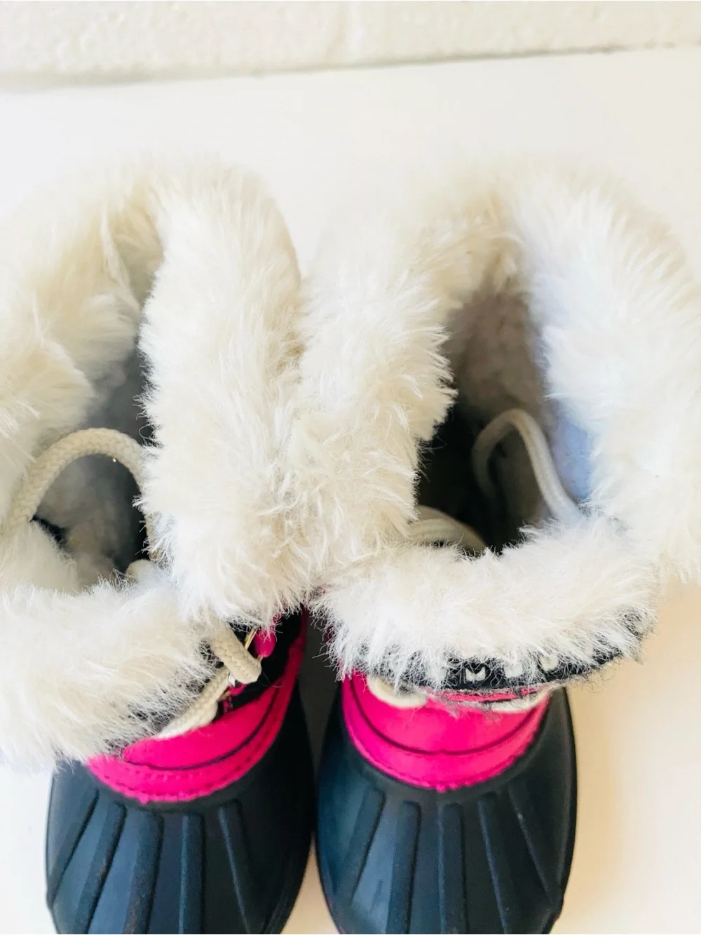 London Fog Lil Tottenham Girls Winter Snow Boots Black/Pink Faux Fur Toddler 7